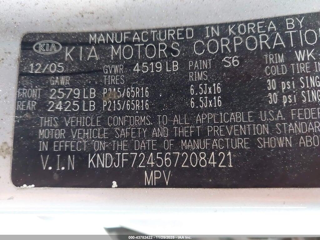 KNDJF724567208421 2006 KIA SPORTAGE photo no. 9