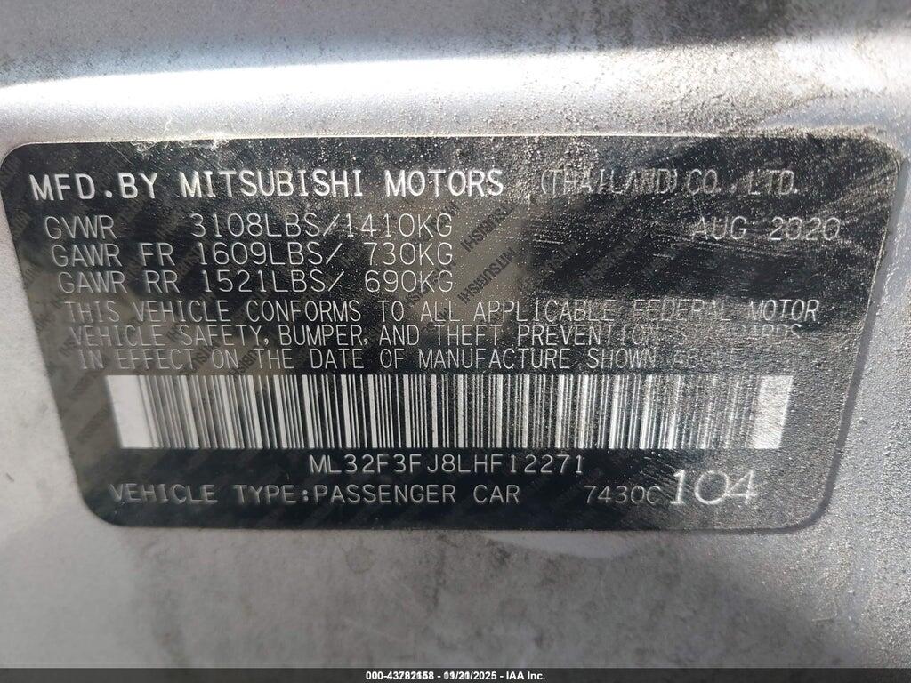 ML32F3FJ8LHF12271 2020 MITSUBISHI MIRAGE G4 photo no. 9
