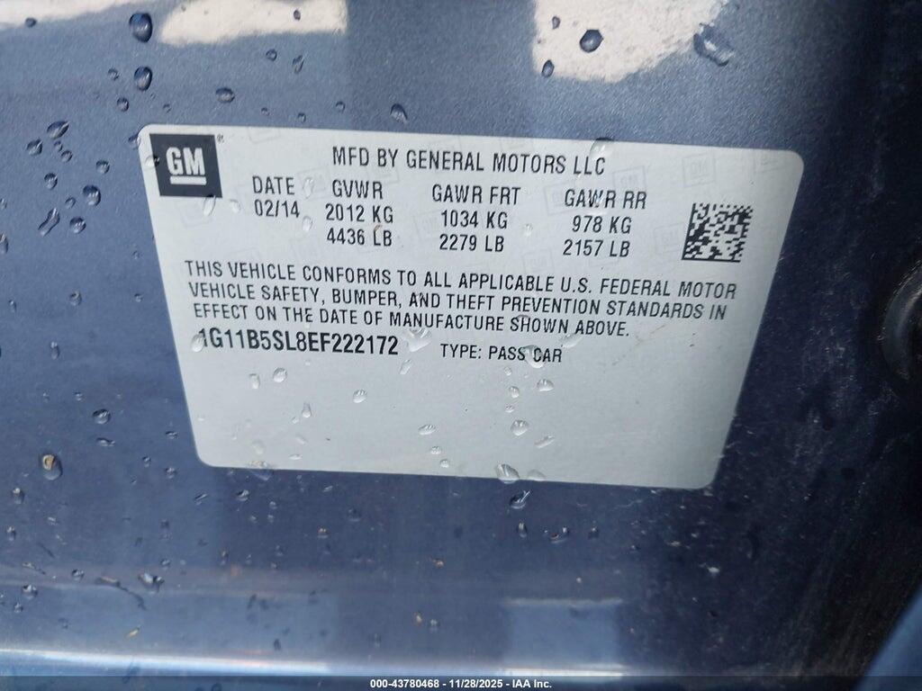 1G11B5SL8EF222172 2014 CHEVROLET MALIBU photo no. 9