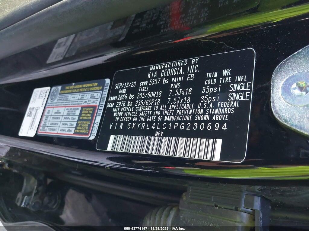 5XYRL4LC1PG230694 2023 KIA SORENTO photo no. 9