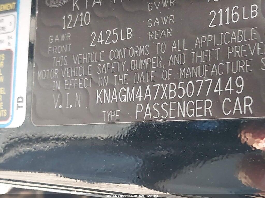 KNAGM4A7XB5077449 2011 KIA OPTIMA photo no. 9