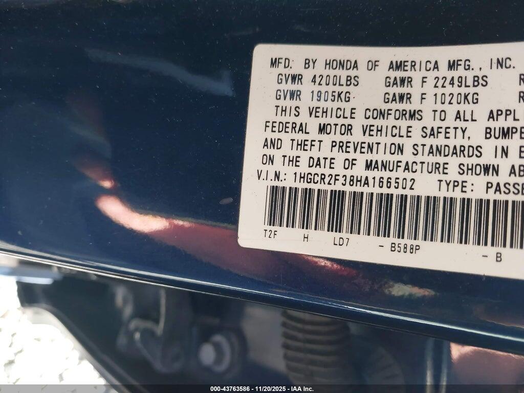 1HGCR2F38HA166502 2017 HONDA ACCORD photo no. 9
