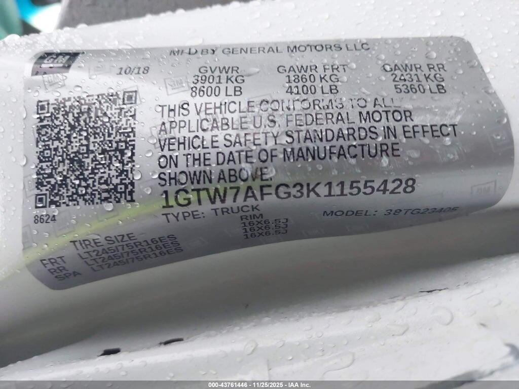 1GTW7AFG3K1155428 2019 GMC SAVANA 2500 photo no. 9