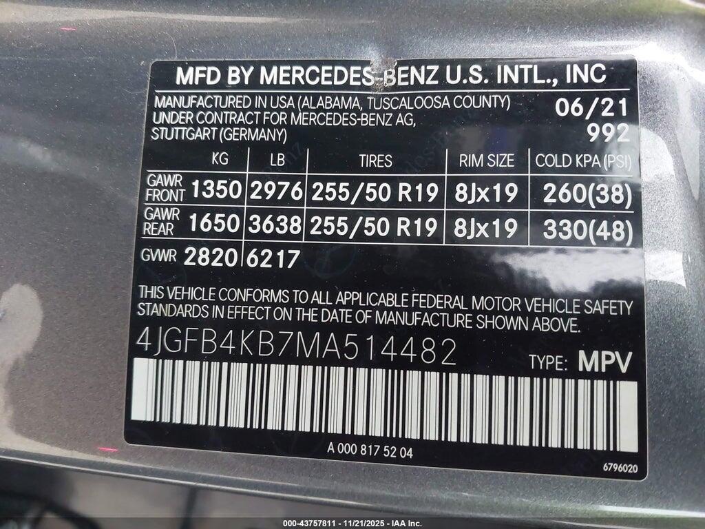 4JGFB4KB7MA514482 2021 MERCEDES-BENZ GLE 350 photo no. 9
