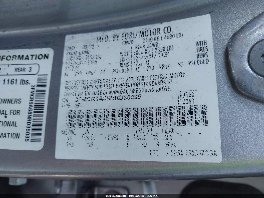 3FMCR9A68NRD35035 2022 FORD BRONCO SPORT photo no. 9