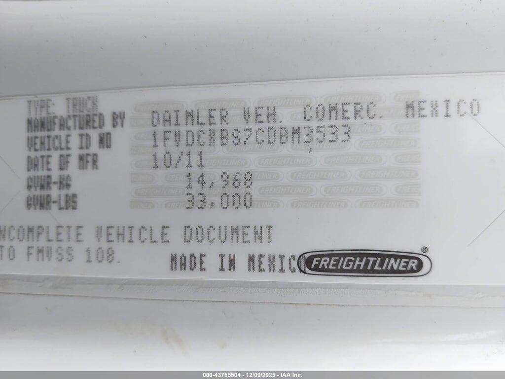 1FVDCXBS7CDBM3533 2012 FREIGHTLINER M2 photo no. 8