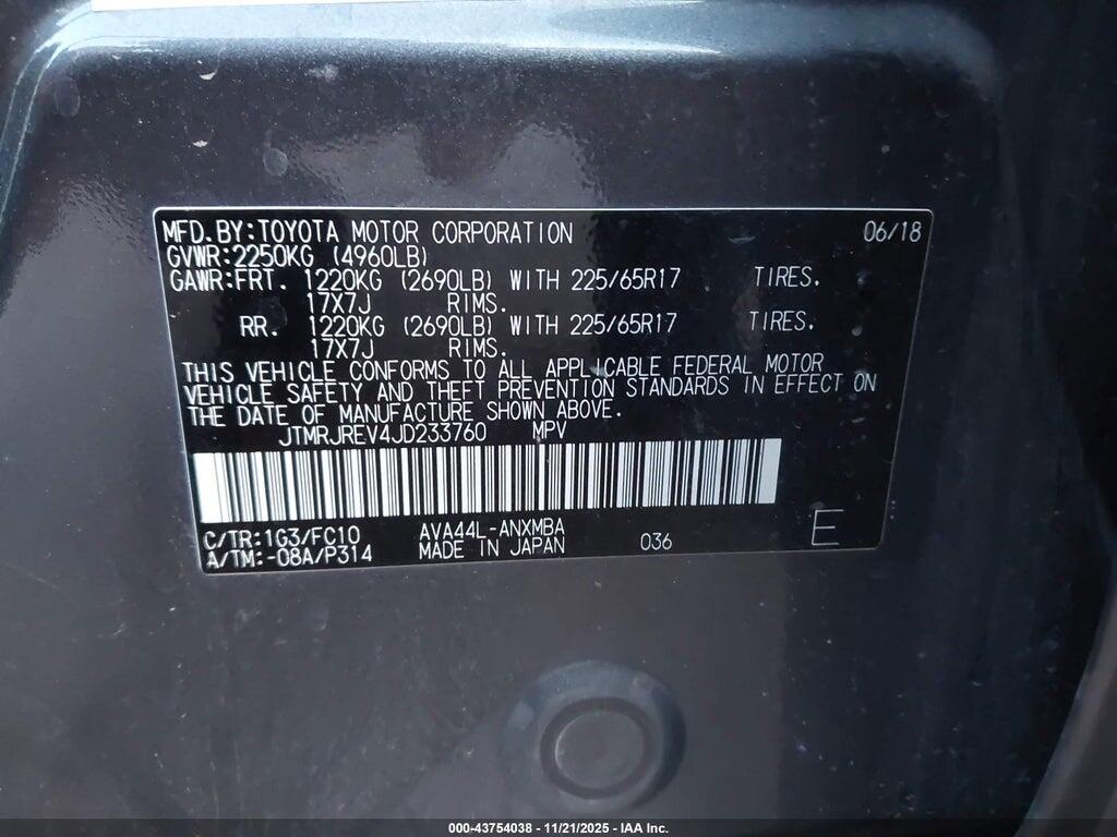 JTMRJREV4JD233760 2018 TOYOTA RAV4 HYBRID photo no. 9