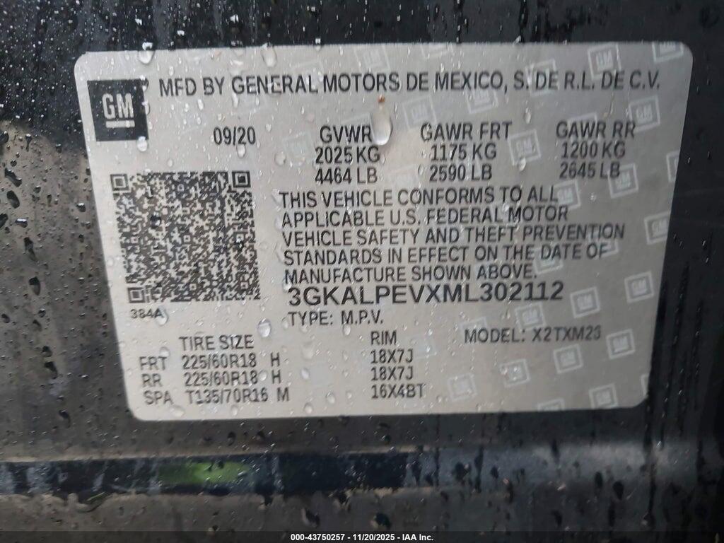 3GKALPEVXML302112 2021 GMC TERRAIN photo no. 9