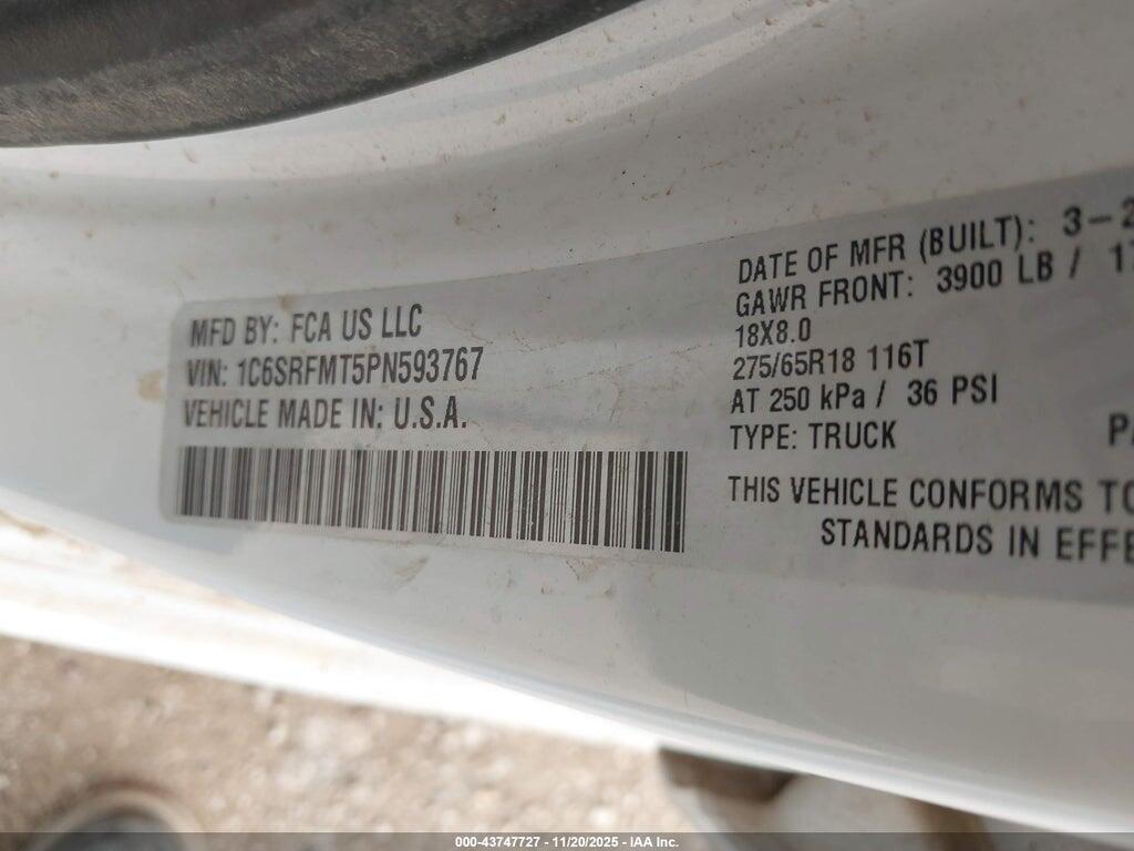 1C6SRFMT5PN593767 2023 RAM 1500 photo no. 9