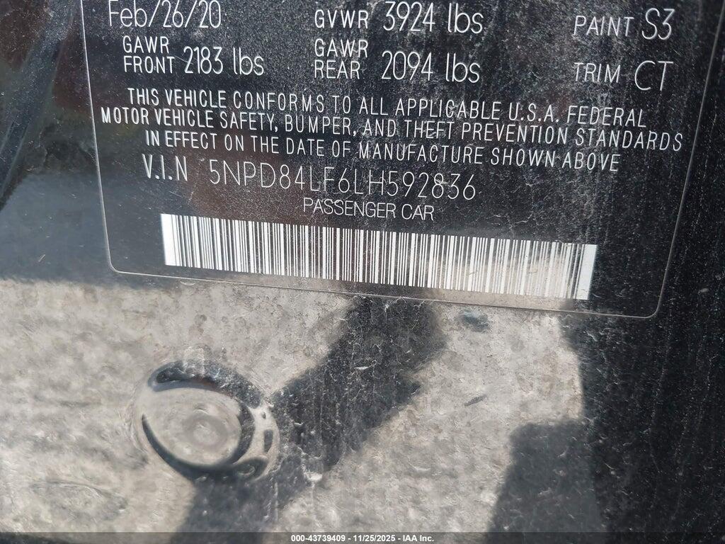 5NPD84LF6LH592836 2020 HYUNDAI ELANTRA photo no. 9