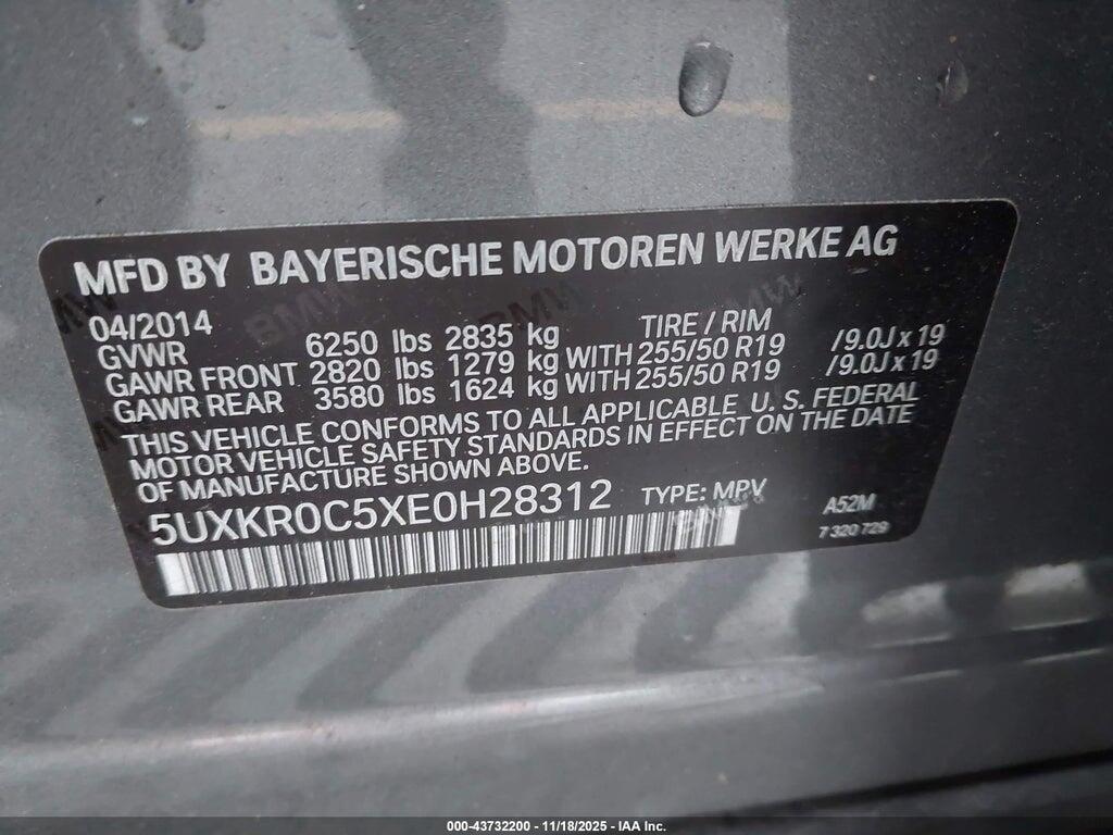 5UXKR0C5XE0H28312 2014 BMW X5 photo no. 9