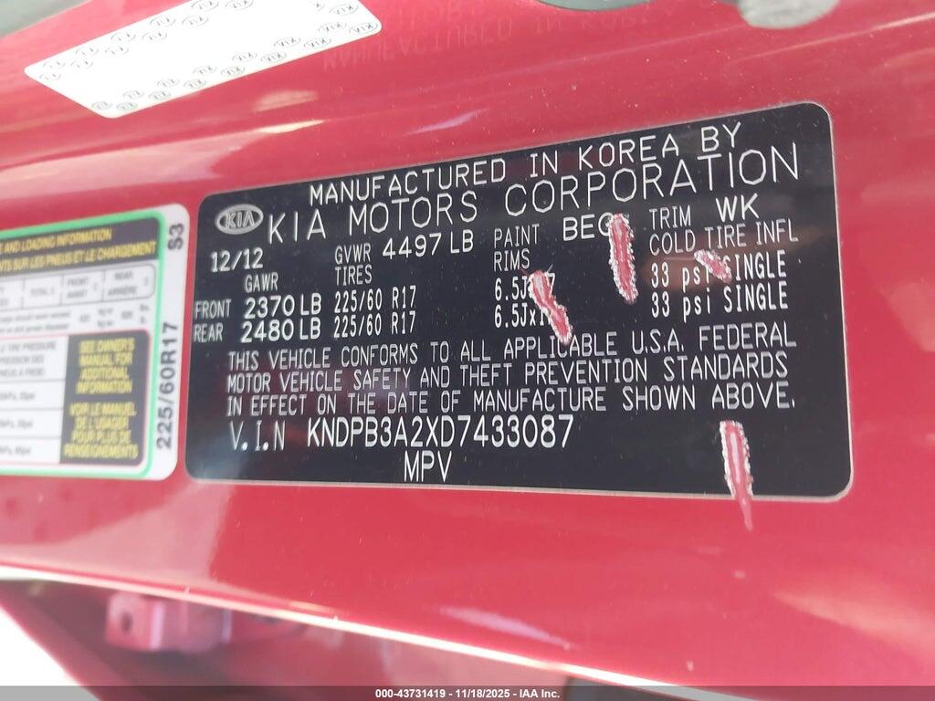 KNDPB3A2XD7433087 2013 KIA SPORTAGE photo no. 9