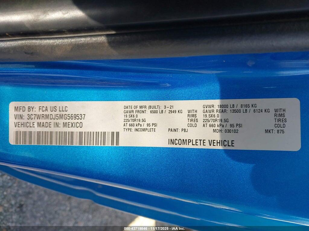 3C7WRMDJ5MG569537 2021 RAM 5500 CHASSIS photo no. 8