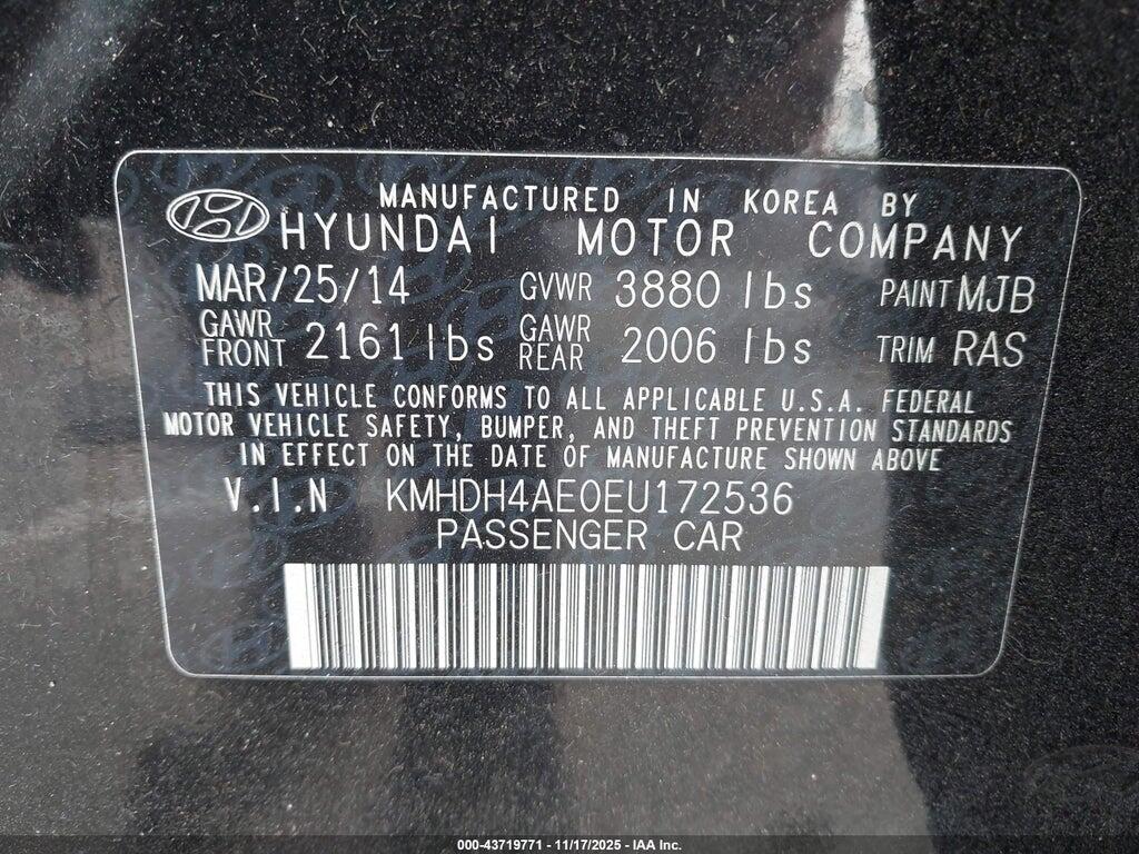KMHDH4AE0EU172536 2014 HYUNDAI ELANTRA photo no. 9