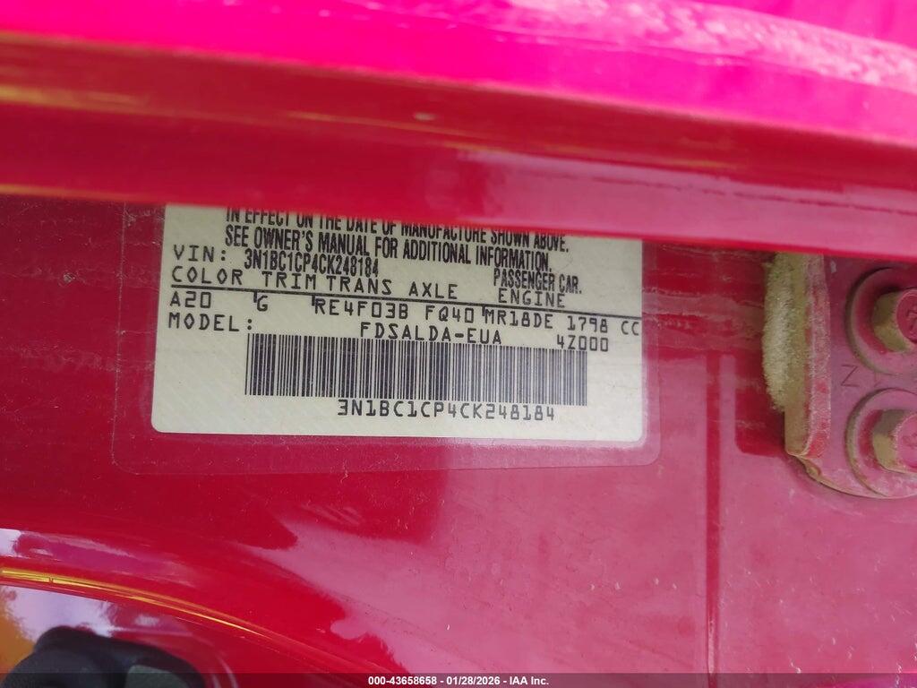 3N1BC1CP4CK248184 2012 NISSAN VERSA photo no. 9