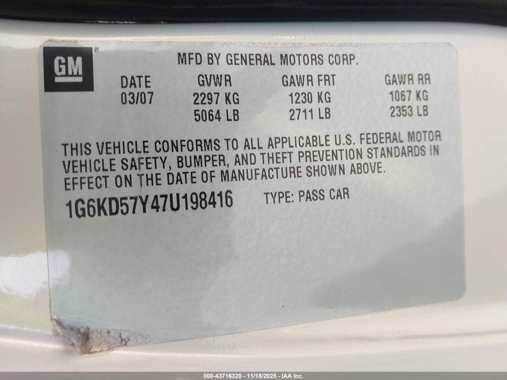 1G6KD57Y47U198416 2007 CADILLAC DTS photo no. 9