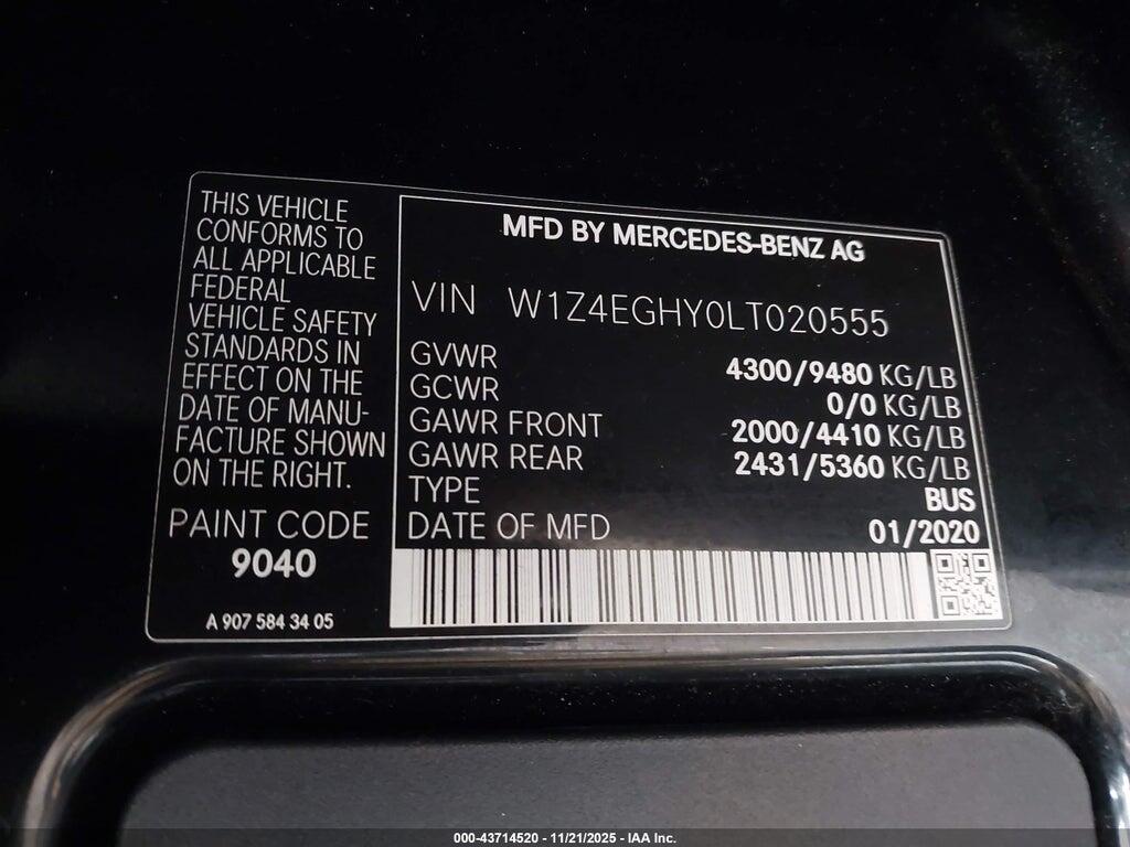 W1Z4EGHY0LT020555 2020 MERCEDES-BENZ SPRINTER 2500 photo no. 9