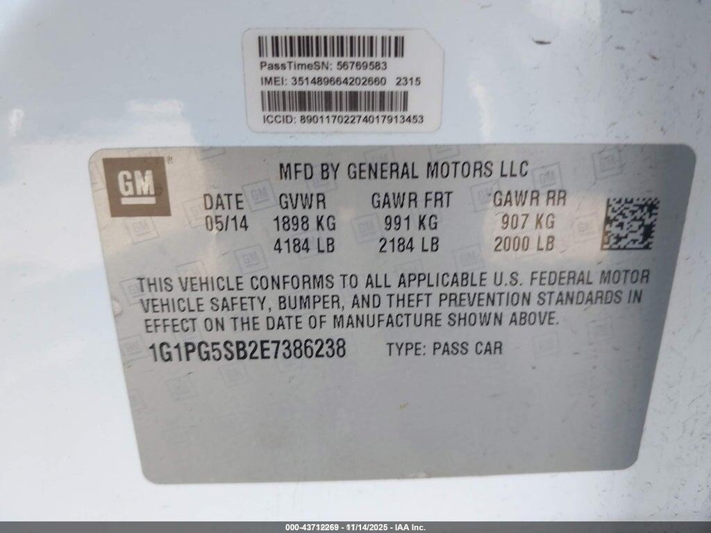 1G1PG5SB2E7386238 2014 CHEVROLET CRUZE photo no. 9
