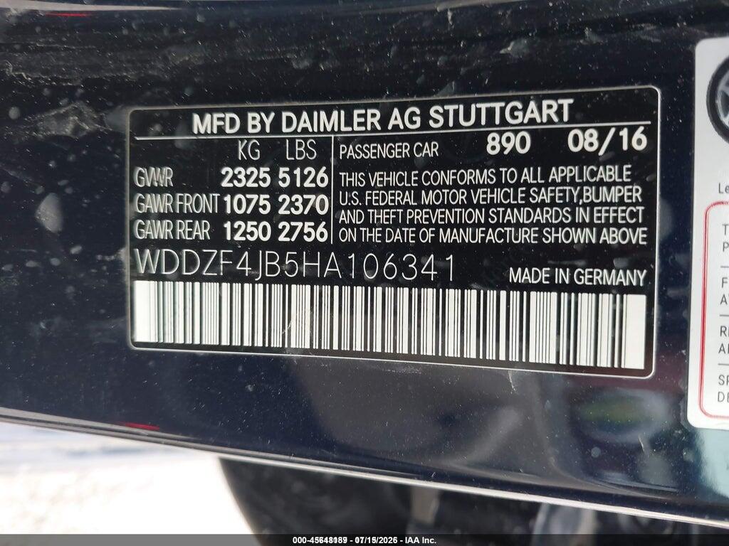 WDDZF4JB5HA106341 2017 MERCEDES-BENZ E 300 photo no. 9