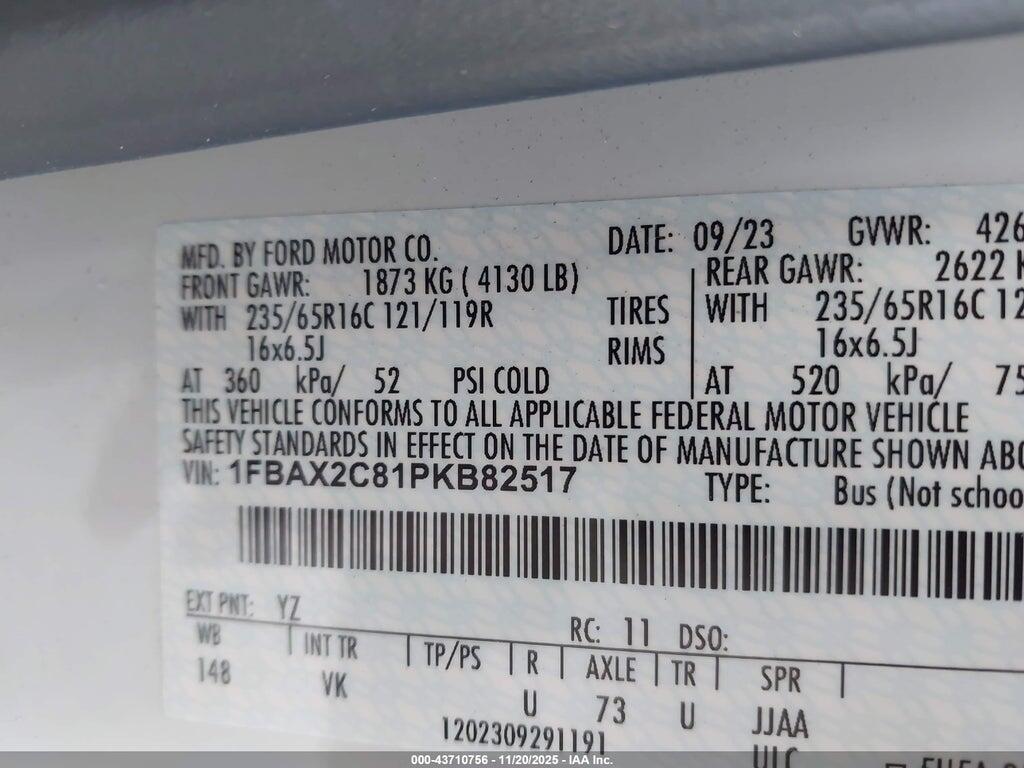 1FBAX2C81PKB82517 2023 FORD TRANSIT-350 PASSENGER VAN photo no. 9