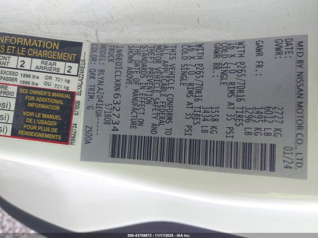 1N6ED1CLXRN632734 2024 NISSAN FRONTIER photo no. 9