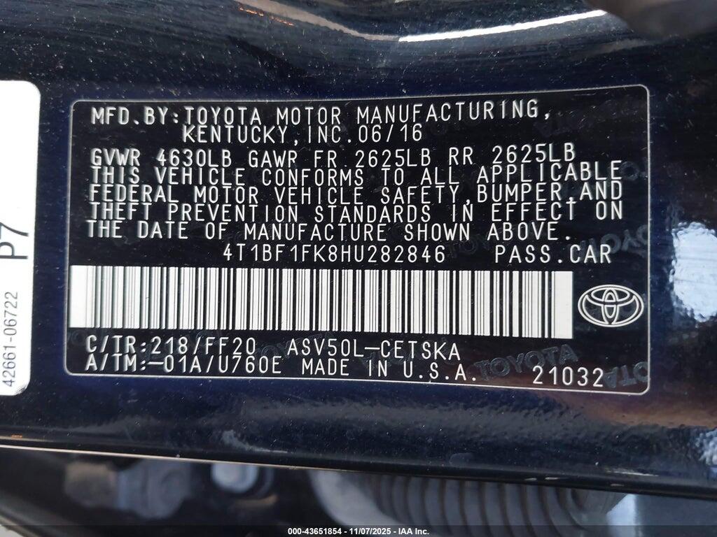 4T1BF1FK8HU282846 2017 TOYOTA CAMRY photo no. 9