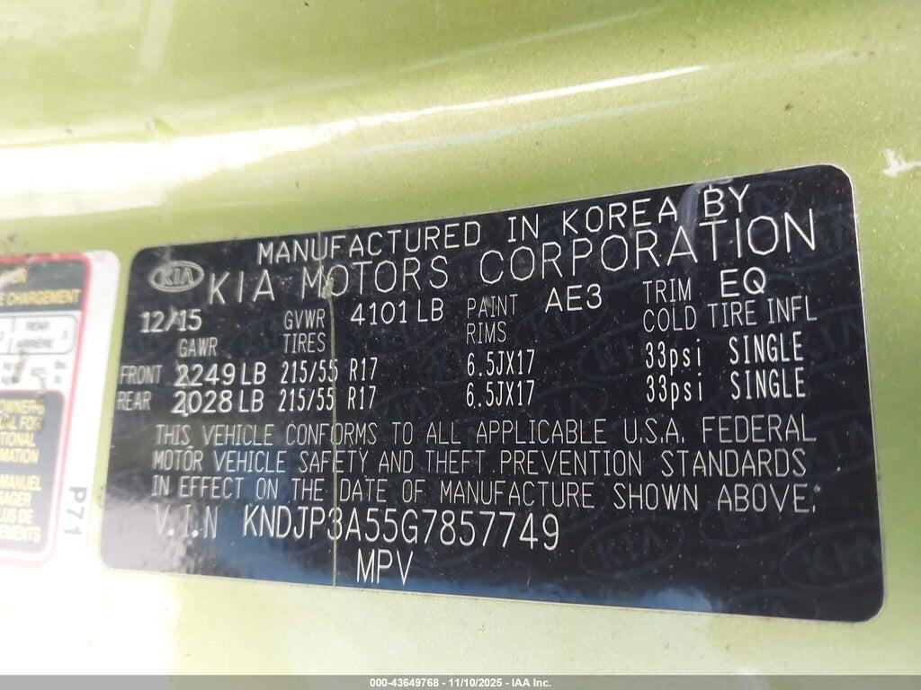 KNDJP3A55G7857749 2016 KIA SOUL photo no. 9