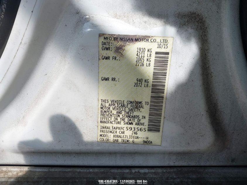 1N4AL3APXFC593565 2015 NISSAN ALTIMA photo no. 9