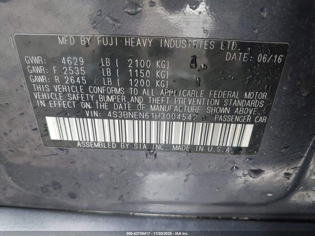 4S3BNEN61H3004542 2017 SUBARU LEGACY photo no. 9