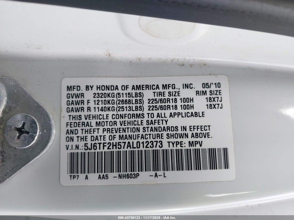 5J6TF2H57AL012373 2010 HONDA ACCORD CROSSTOUR photo no. 9