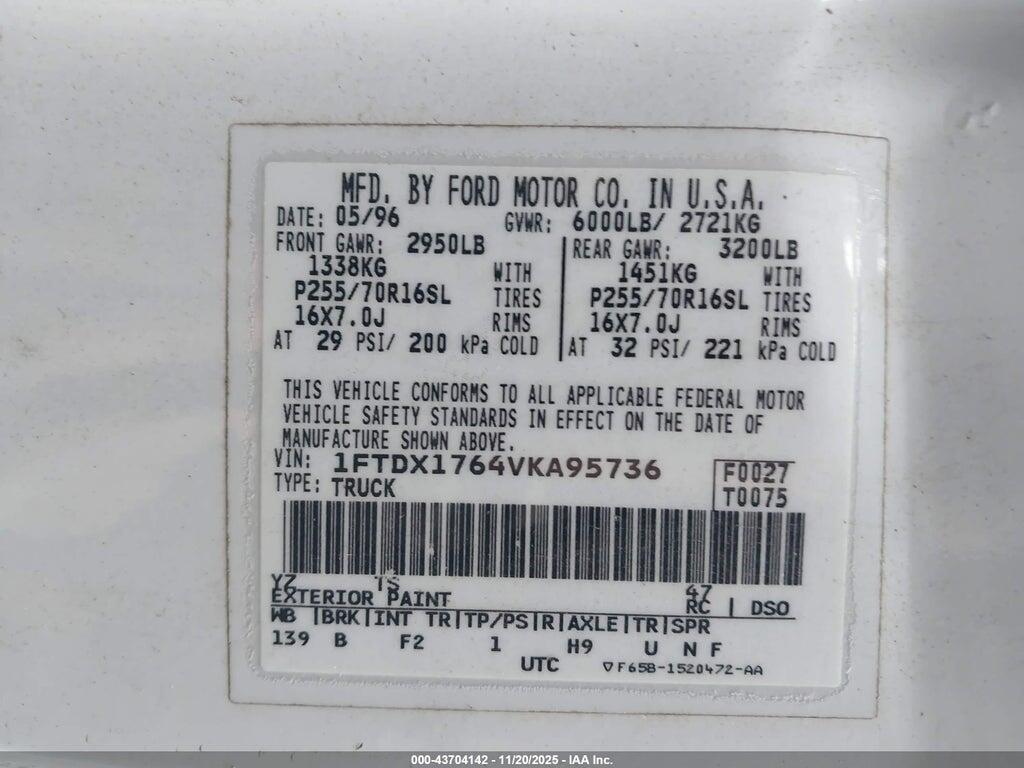 1FTDX1764VKA95736 1997 FORD F-150 photo no. 9