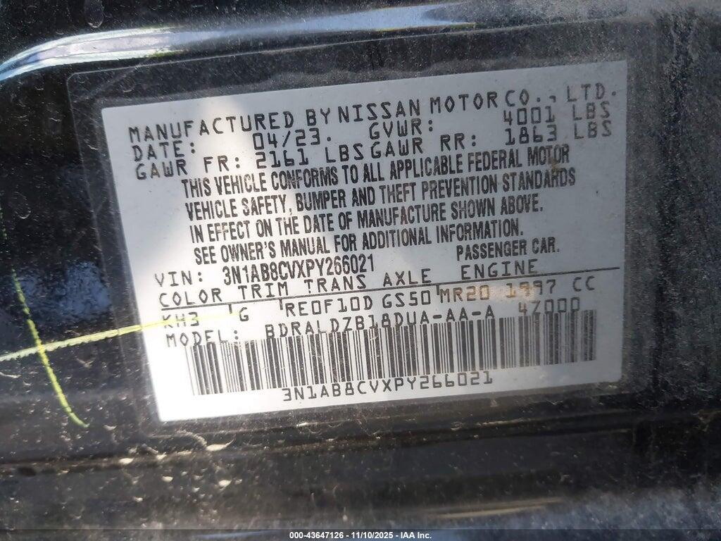 3N1AB8CVXPY266021 2023 NISSAN SENTRA photo no. 9