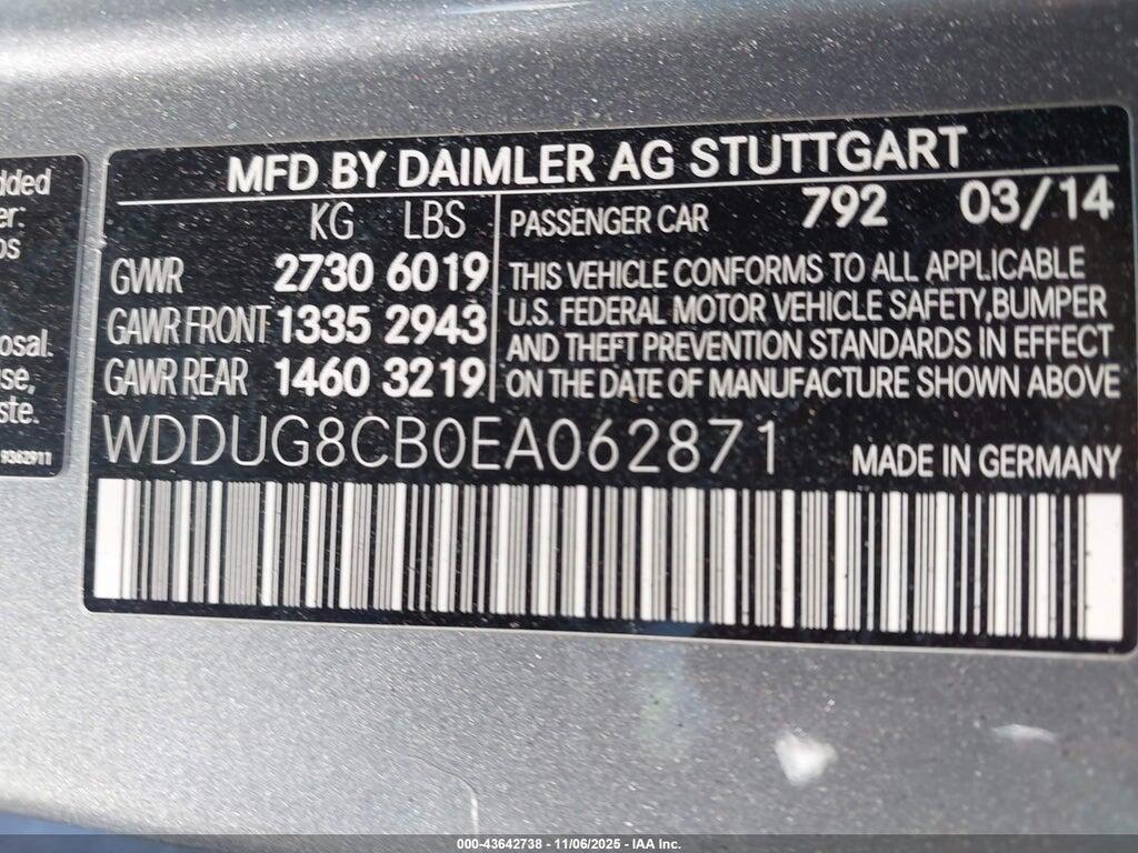 WDDUG8CB0EA062871 2014 MERCEDES-BENZ S 550 photo no. 9