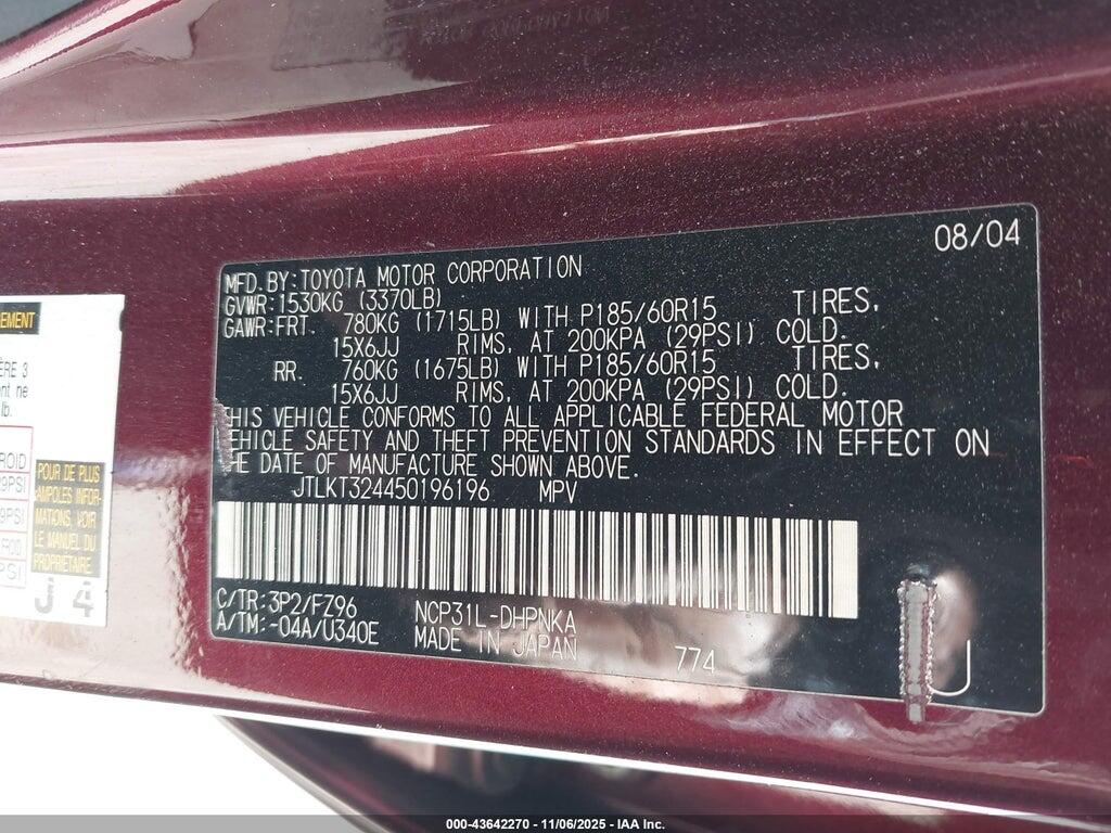 JTLKT324450196196 2005 SCION XB photo no. 9