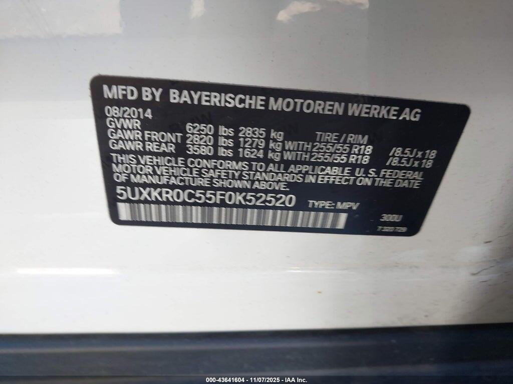 5UXKR0C55F0K52520 2015 BMW X5 photo no. 9
