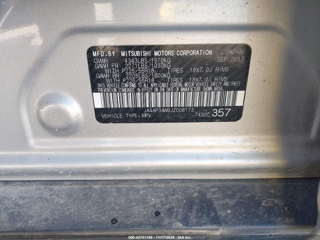 JA4AP3AW9JZ008173 2018 MITSUBISHI OUTLANDER SPORT photo no. 9