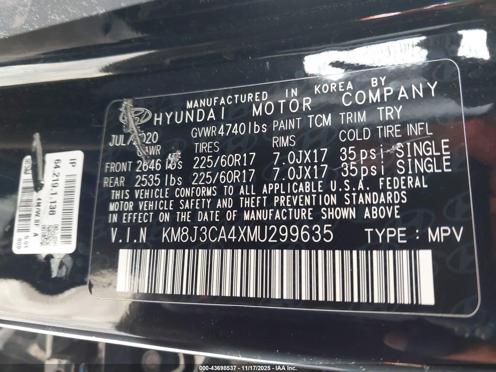 KM8J3CA4XMU299635 2021 HYUNDAI TUCSON photo no. 9