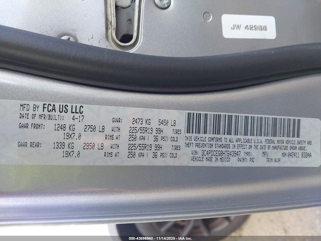 3C4PDCEG8HT643947 2017 DODGE JOURNEY photo no. 9