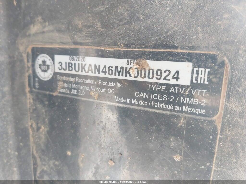 3JBUKAN46MK000924 2021 CAN-AM DEFENDER photo no. 10