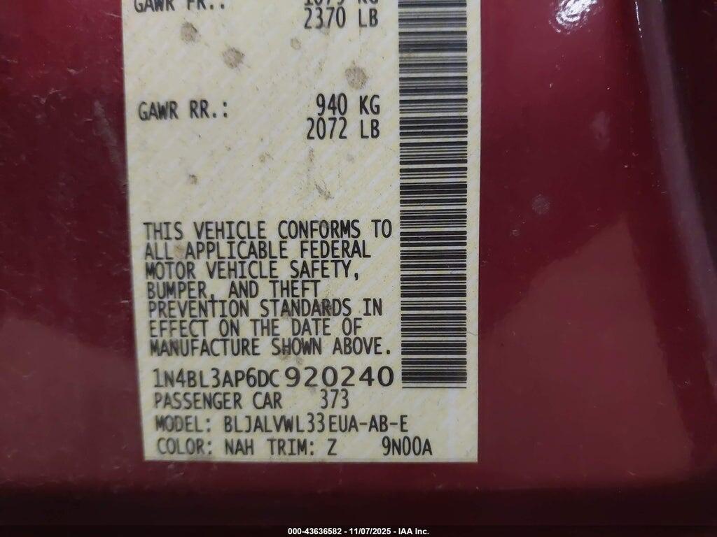 1N4BL3AP6DC920240 2013 NISSAN ALTIMA photo no. 9