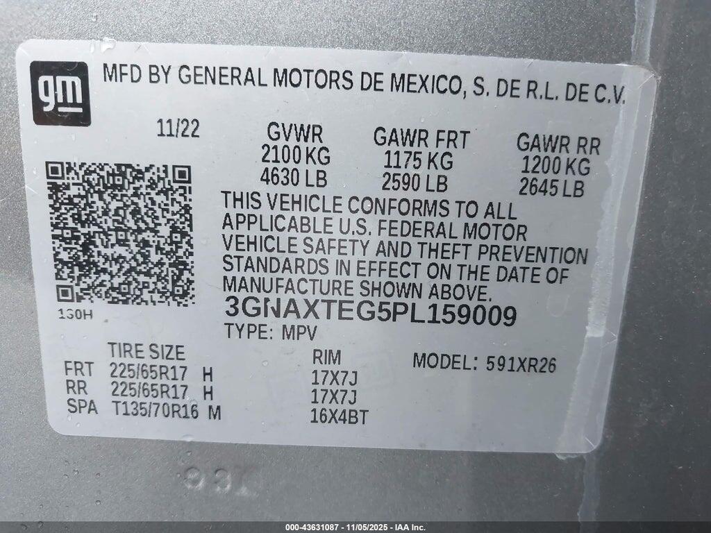 3GNAXTEG5PL159009 2023 CHEVROLET EQUINOX photo no. 9