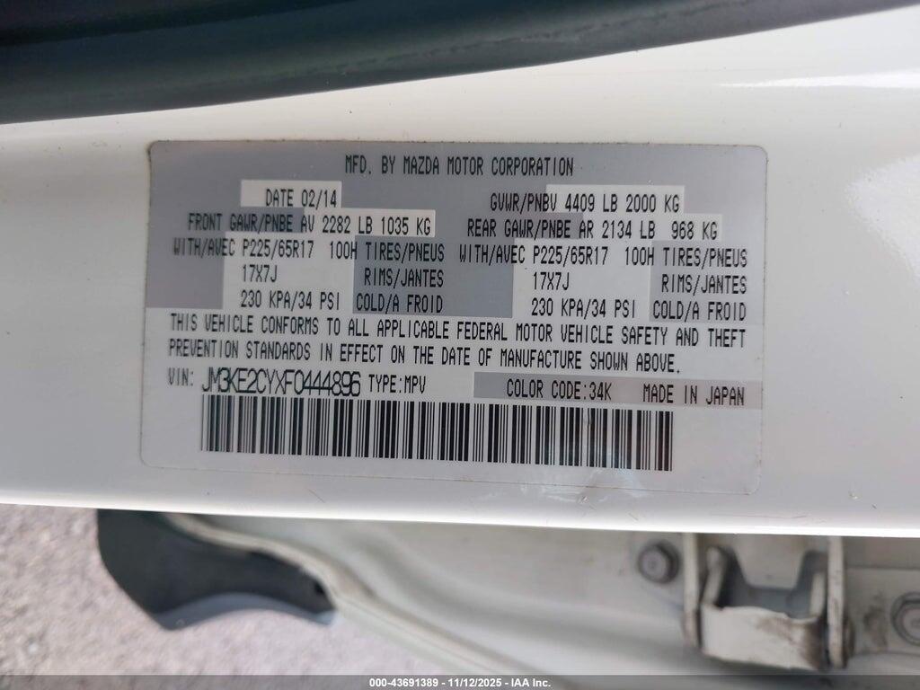 JM3KE2CYXF0444896 2015 MAZDA CX-5 photo no. 9