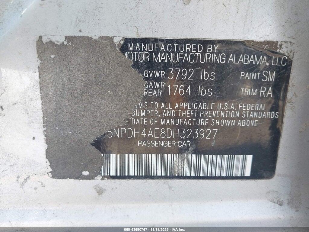 5NPDH4AE8DH323927 2013 HYUNDAI ELANTRA photo no. 9