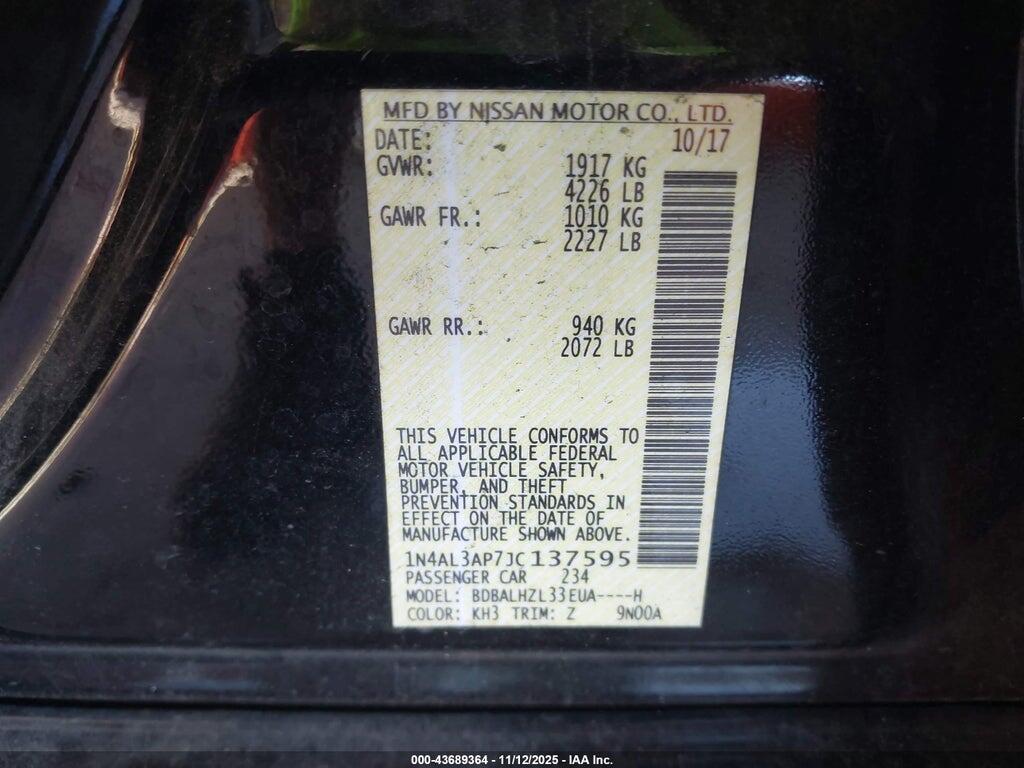 1N4AL3AP7JC137595 2018 NISSAN ALTIMA photo no. 9