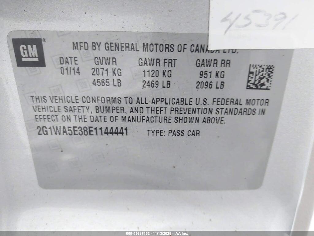 2G1WA5E38E1144441 2014 CHEVROLET IMPALA LIMITED photo no. 9