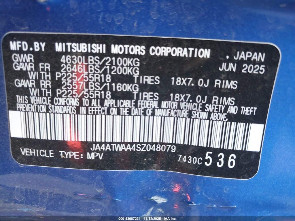 JA4ATWAA4SZ048079 2025 MITSUBISHI ECLIPSE CROSS photo no. 9