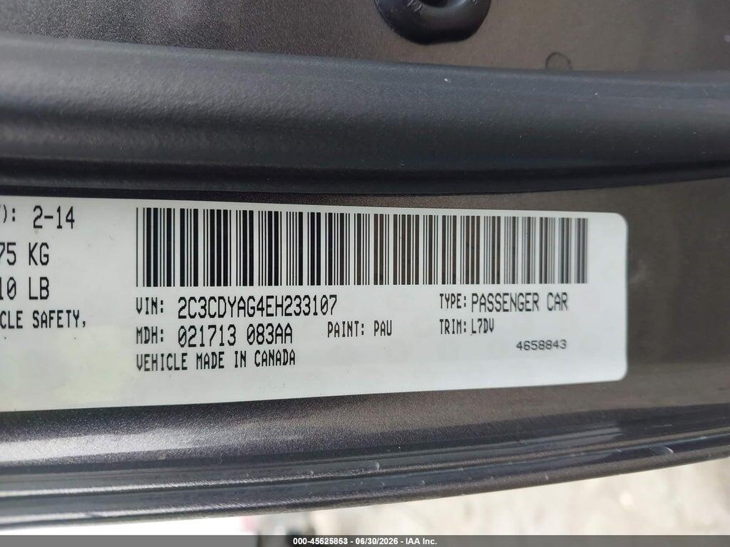 2C3CDYAG4EH233107 2014 DODGE CHALLENGER photo no. 9