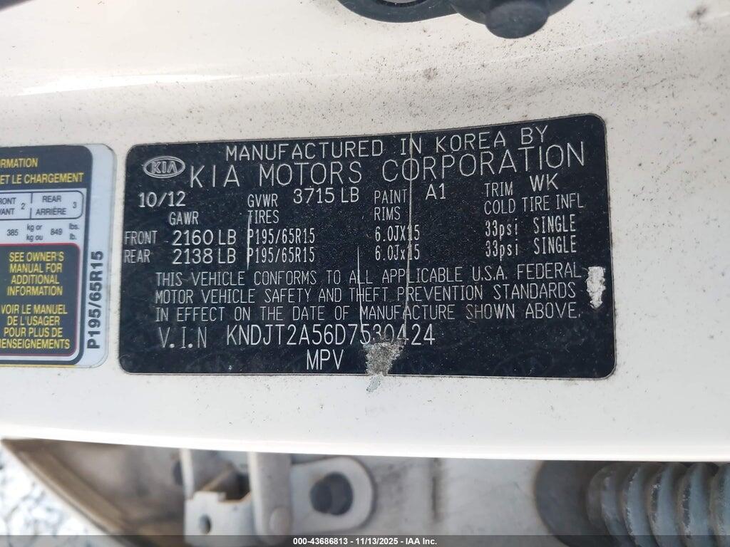 KNDJT2A56D7530424 2013 KIA SOUL photo no. 9