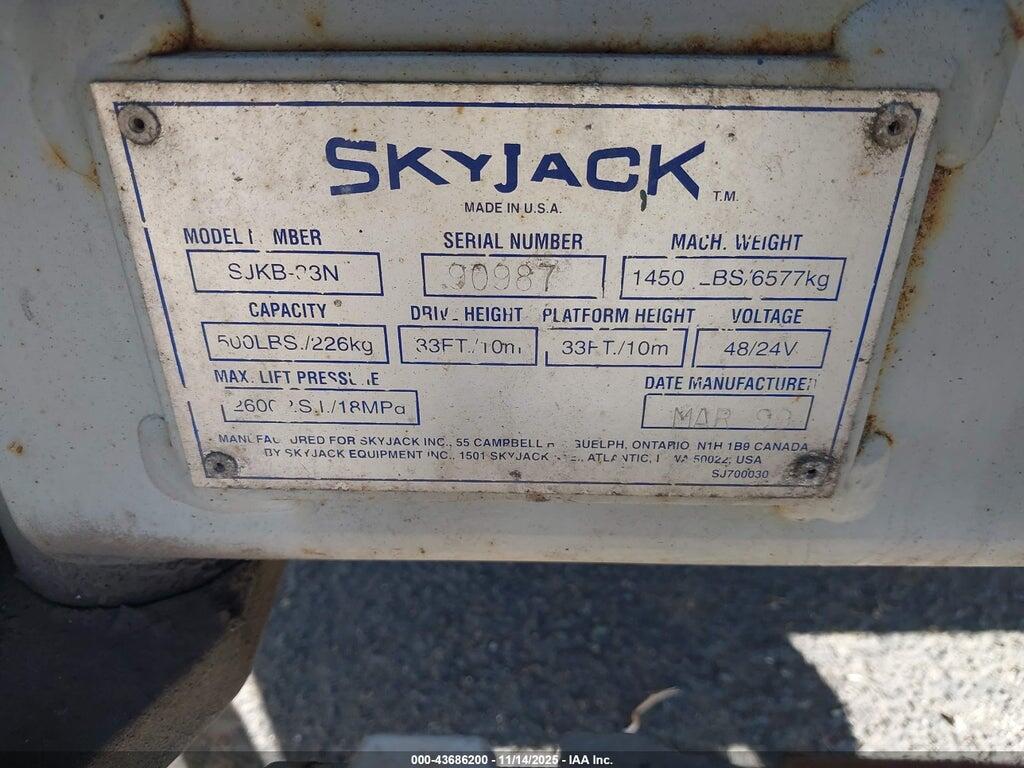 0000000099B004103 2000 SKYJACK SJKB-33N photo no. 9