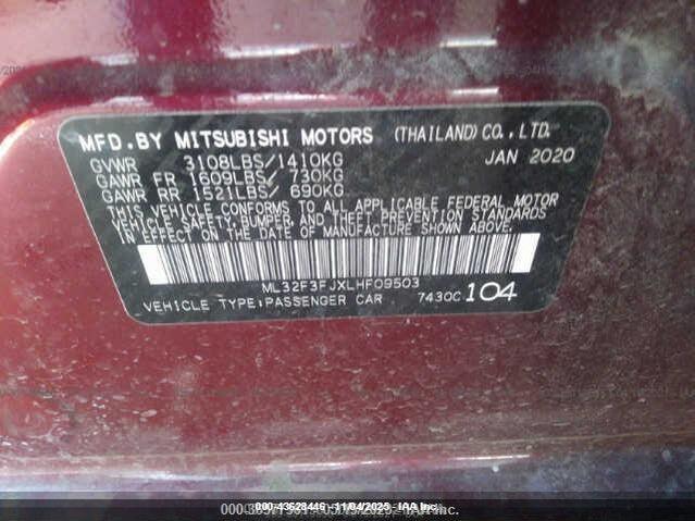 ML32F3FJXLHF09503 2020 MITSUBISHI MIRAGE G4 photo no. 9
